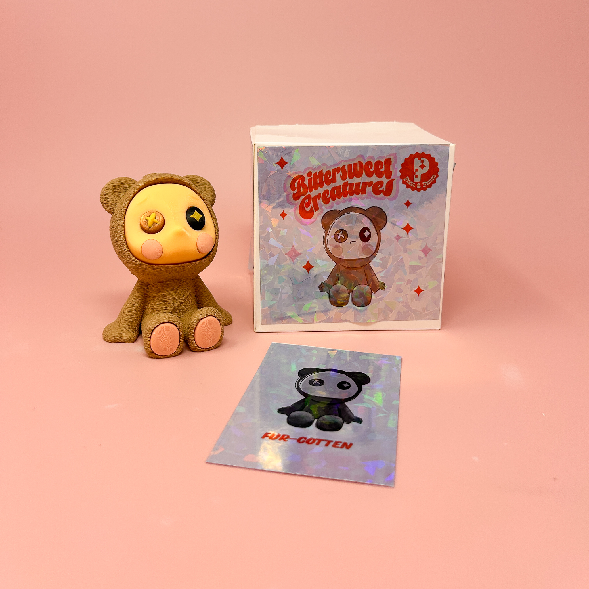 Fur-gotten - Bittersweet Creatures - Cute Bear Collectible Figure, Mystery Box, Gashapon, Blind Box 3D STL Model — view 2
