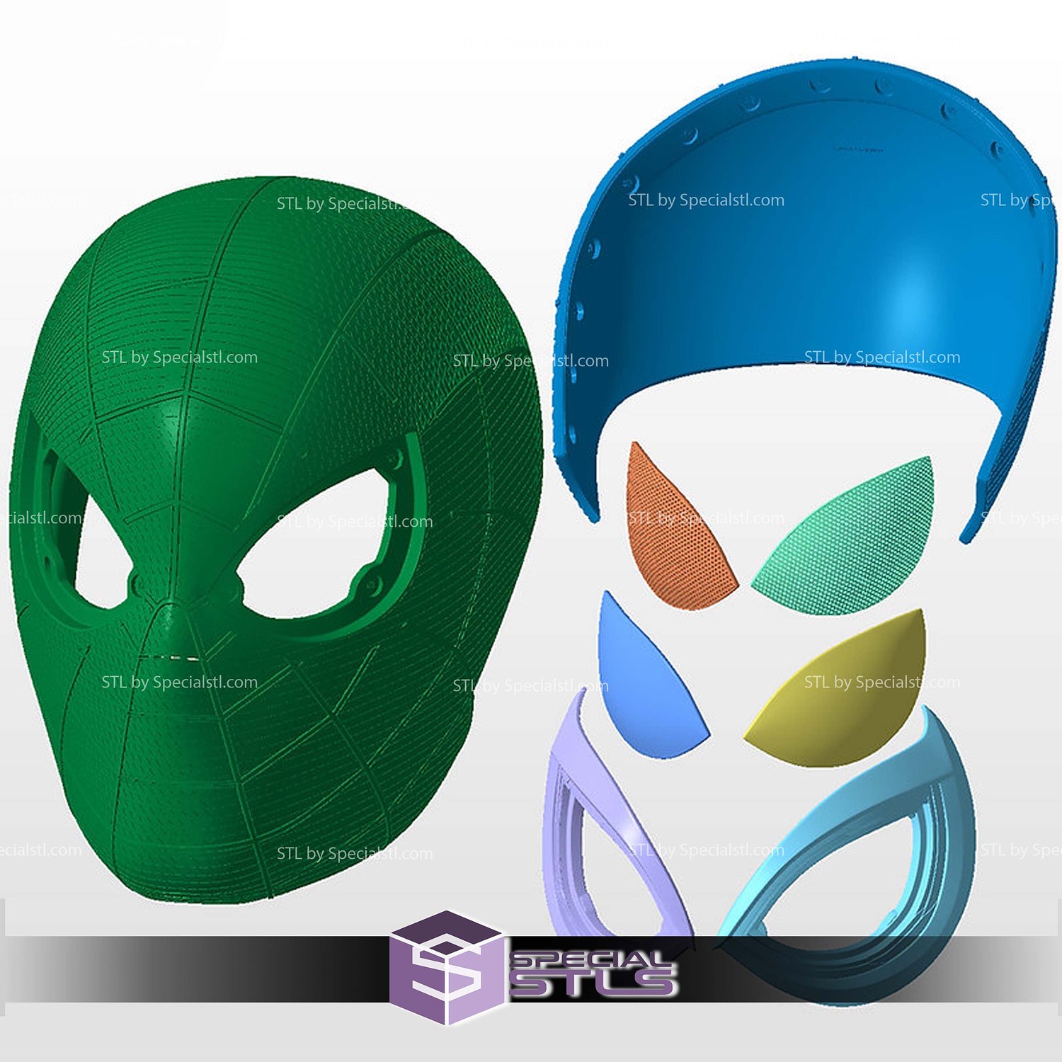 Cosplay STL Files Miles Morales Insomniac Helmet 3D Model — view 3