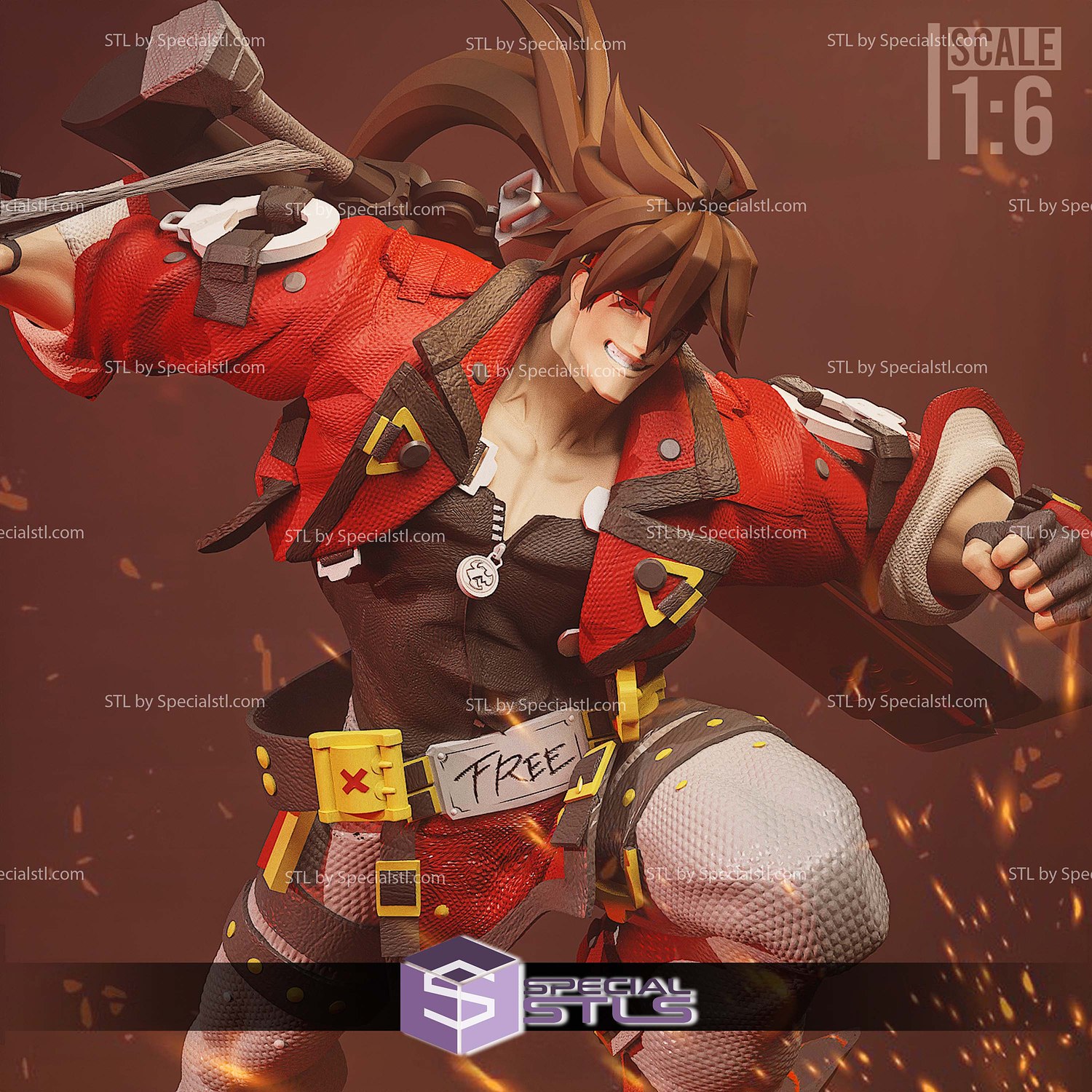 Sol Badguy Guilty Gear 3D Printer Files STL Model — view 2
