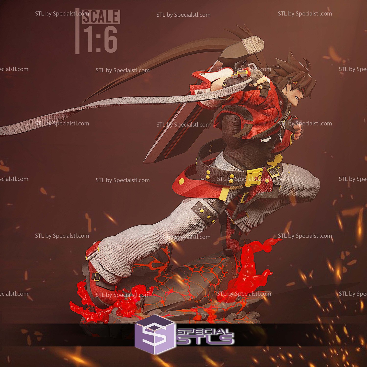 Sol Badguy Guilty Gear 3D Printer Files STL Model — view 4