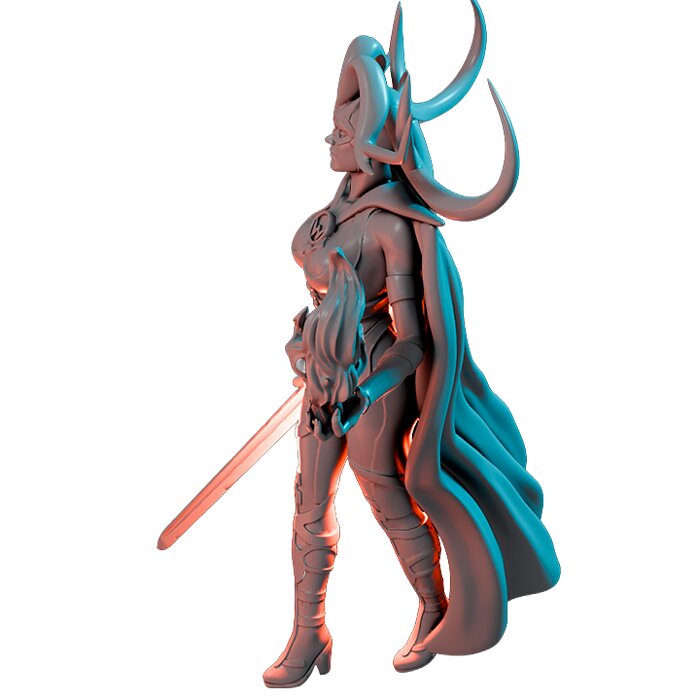 Heladriel I - Tabletop RPG Miniature 3D STL Model — view 5