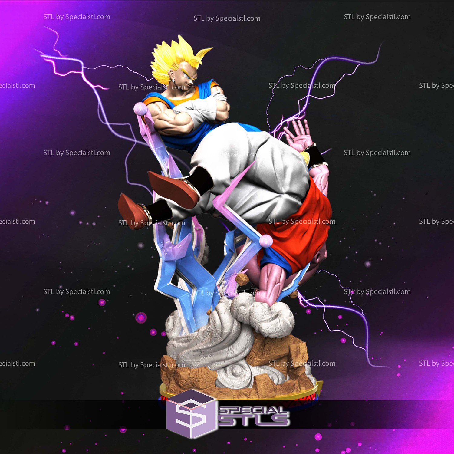 Superbuu vs Vegito 3D Printer Files STL Model — view 2