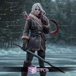 Ciri The Witcher Winter STL Printer Files 3D Model