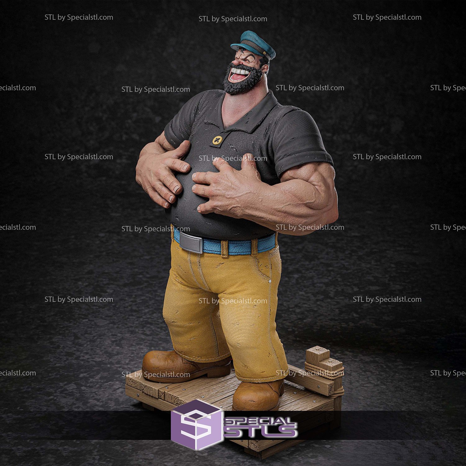 Bluto Popeye STL Files 3D Model — view 2