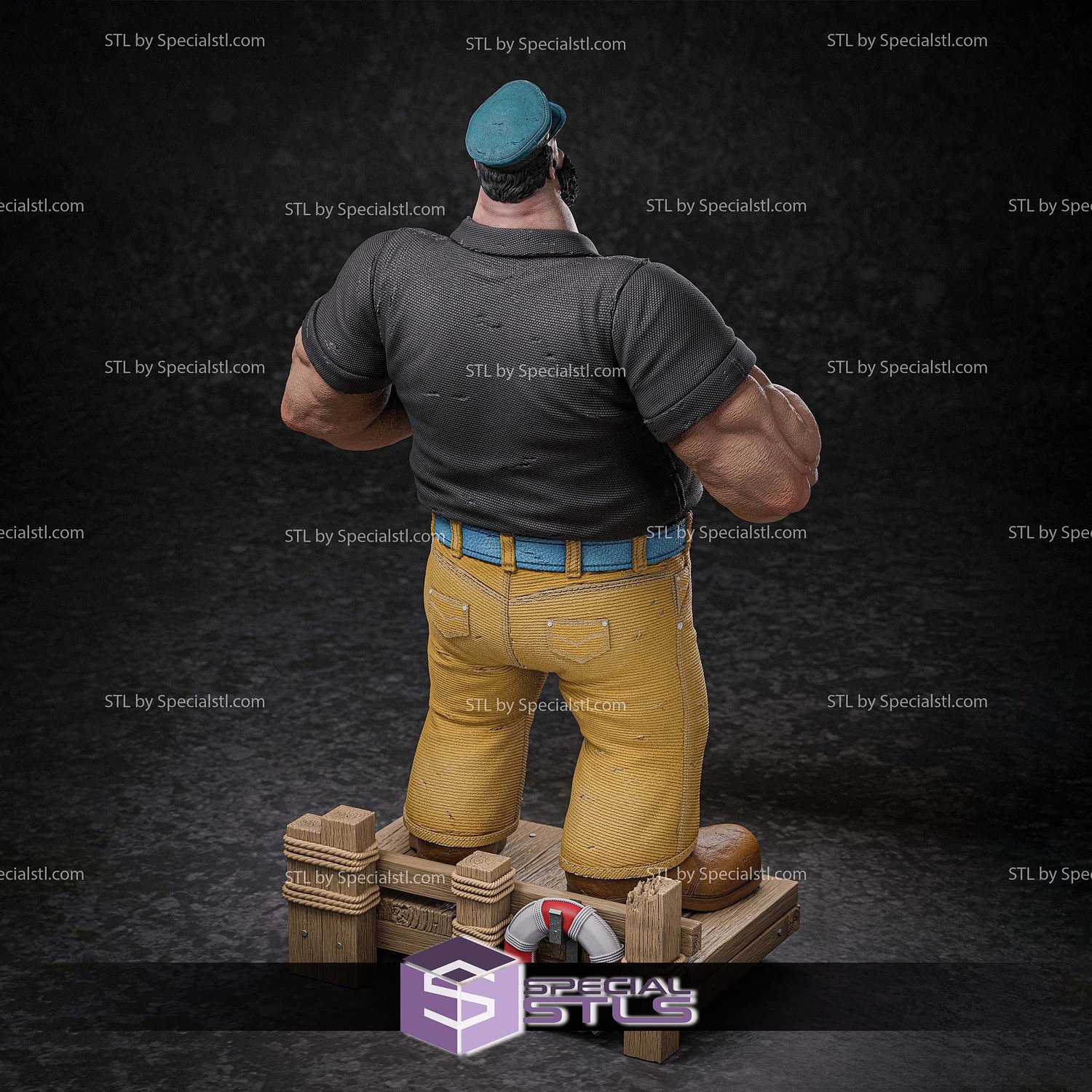 Bluto Popeye STL Files 3D Model — view 3