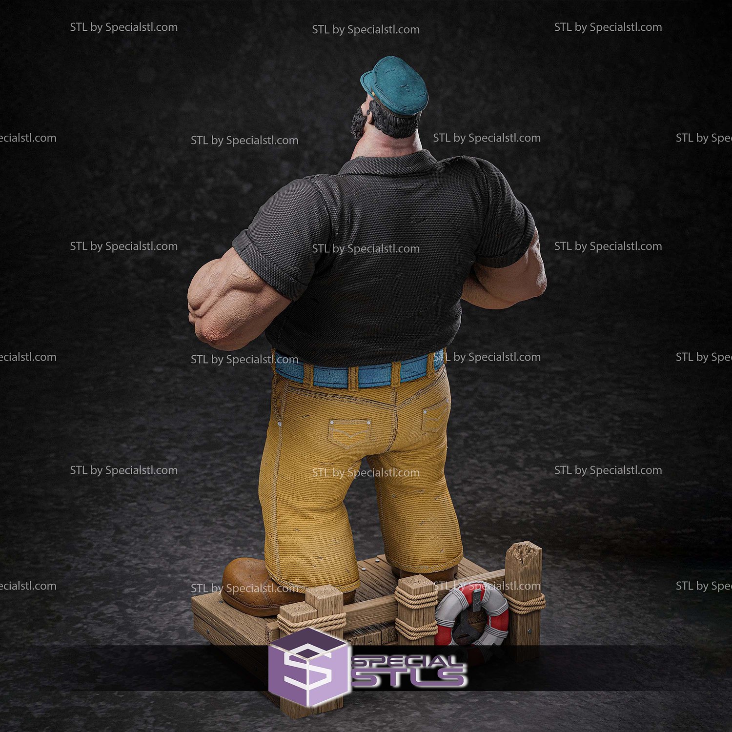 Bluto Popeye STL Files 3D Model — view 6