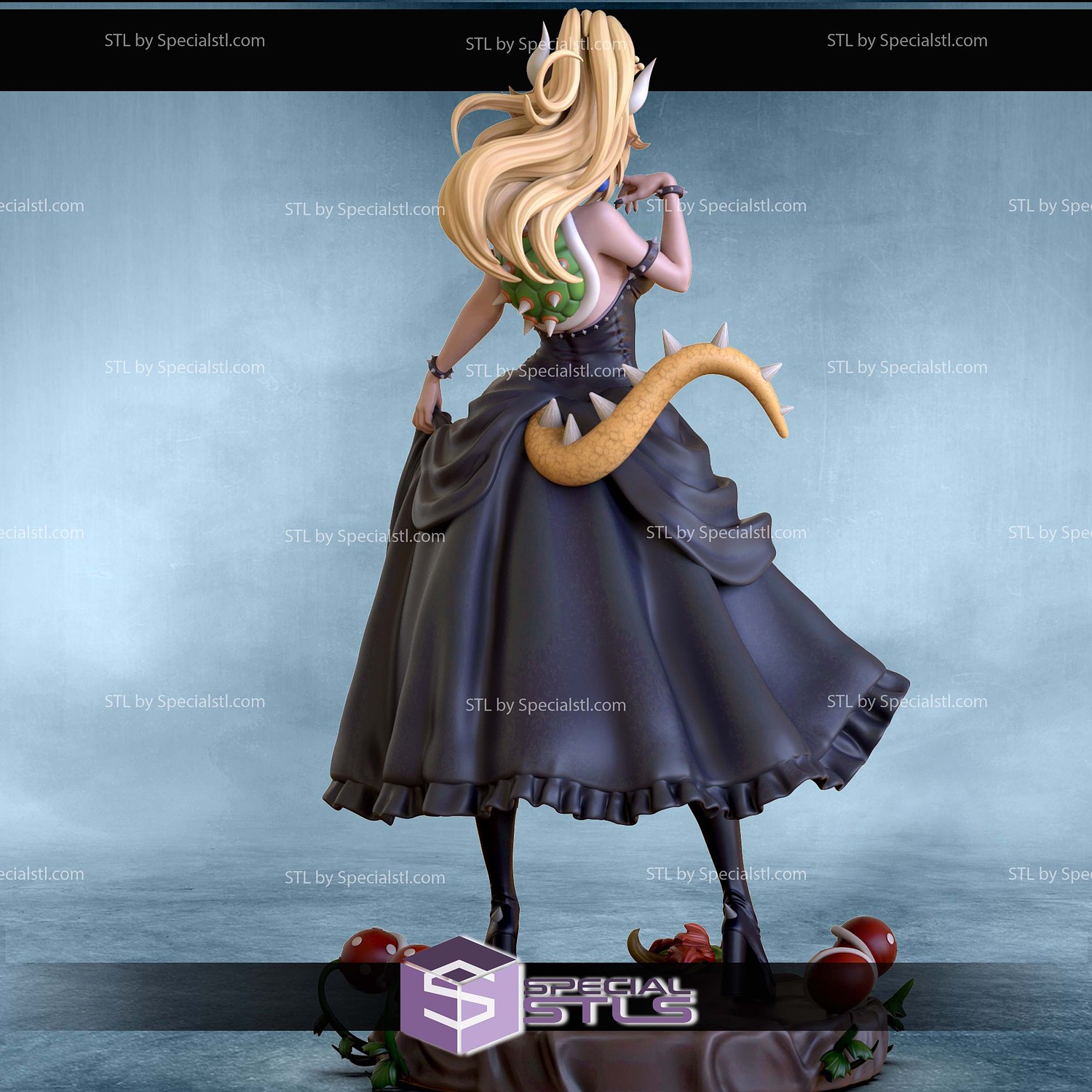 Bowsette Black Dress 3D Print Files STL Model — view 3