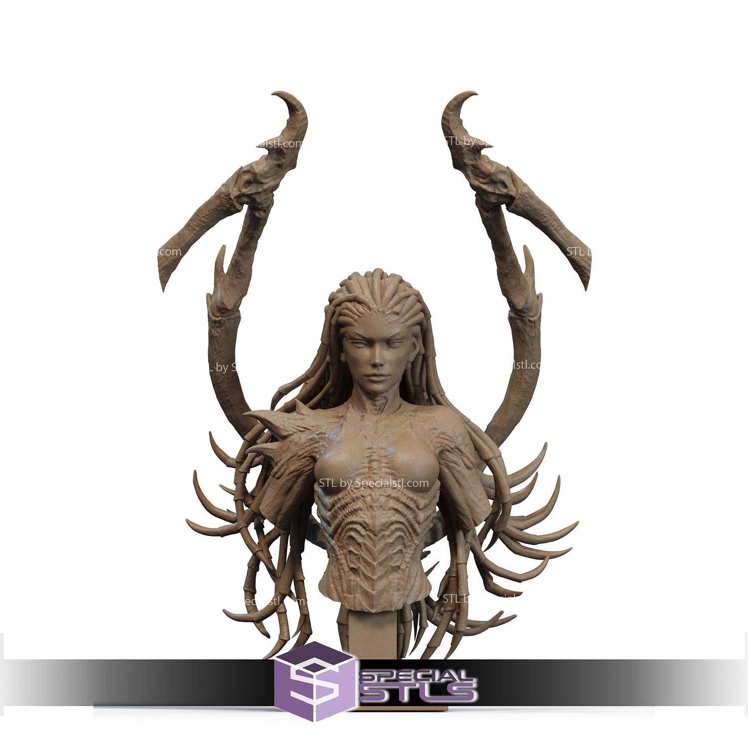 Sarah Kerrigan 2025 Bust STL Files 3D Model — view 4