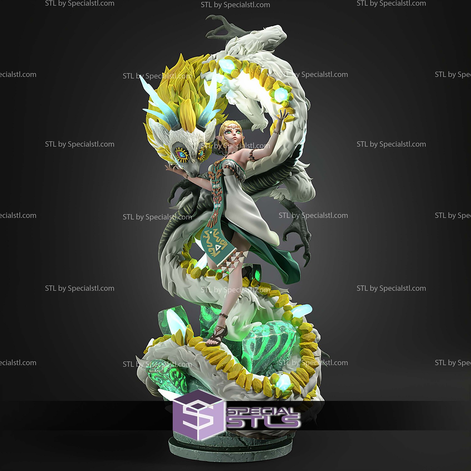 Zelda Light Dragon 410mm STL Files 3D Model — view 4