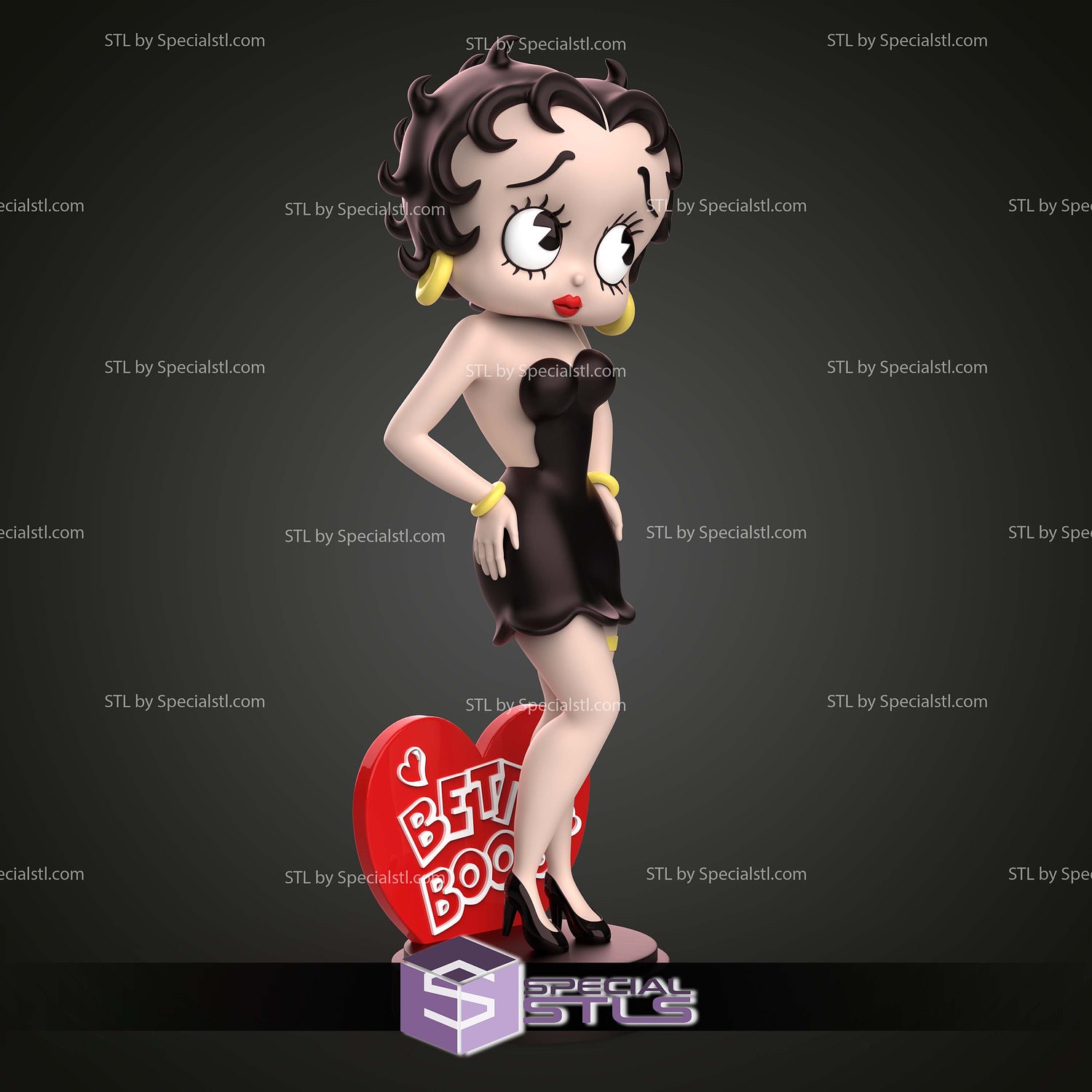 Betty Boop Cartoon Sculptures 3D Printing STL Model — view 2