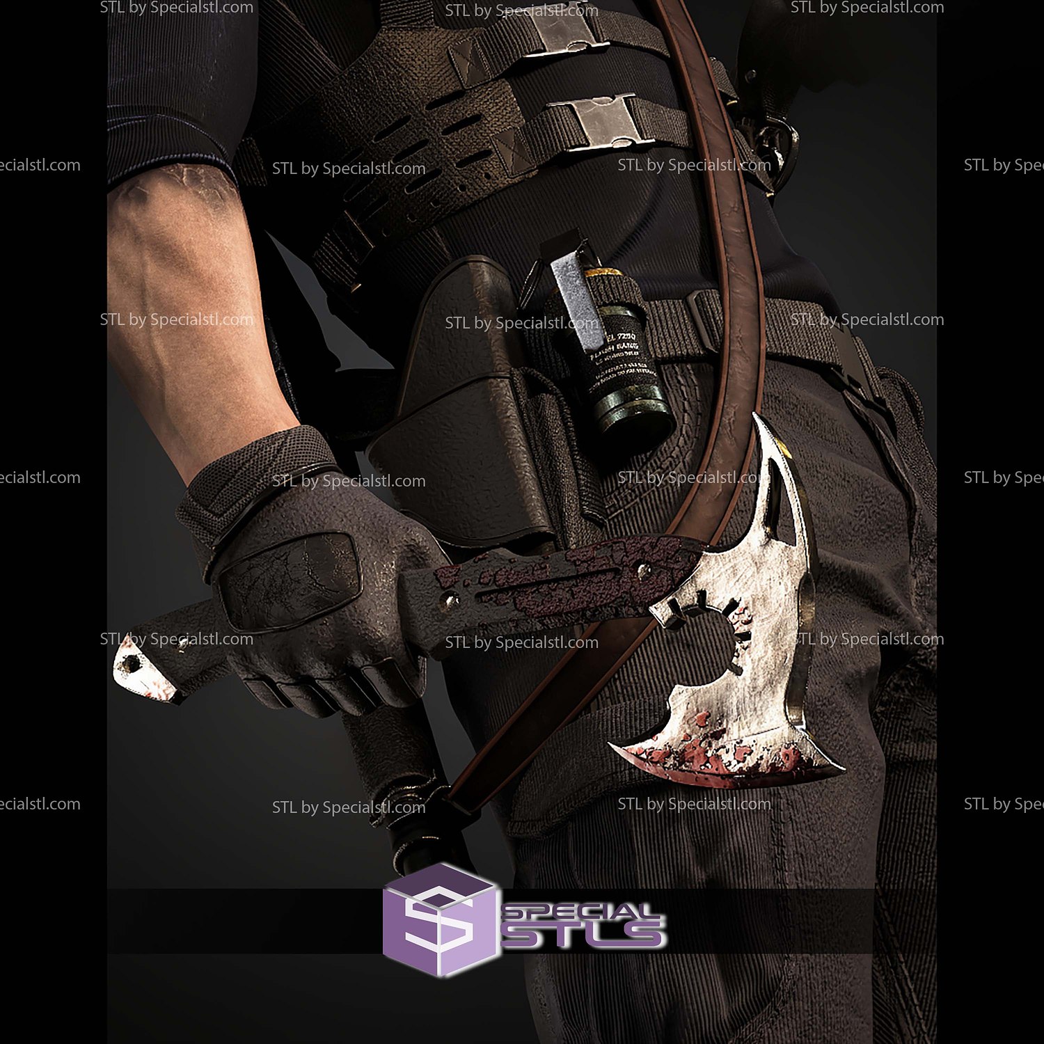 Leon Resident Evil Requiem 323mm Digital STL Files 3D Model — view 5