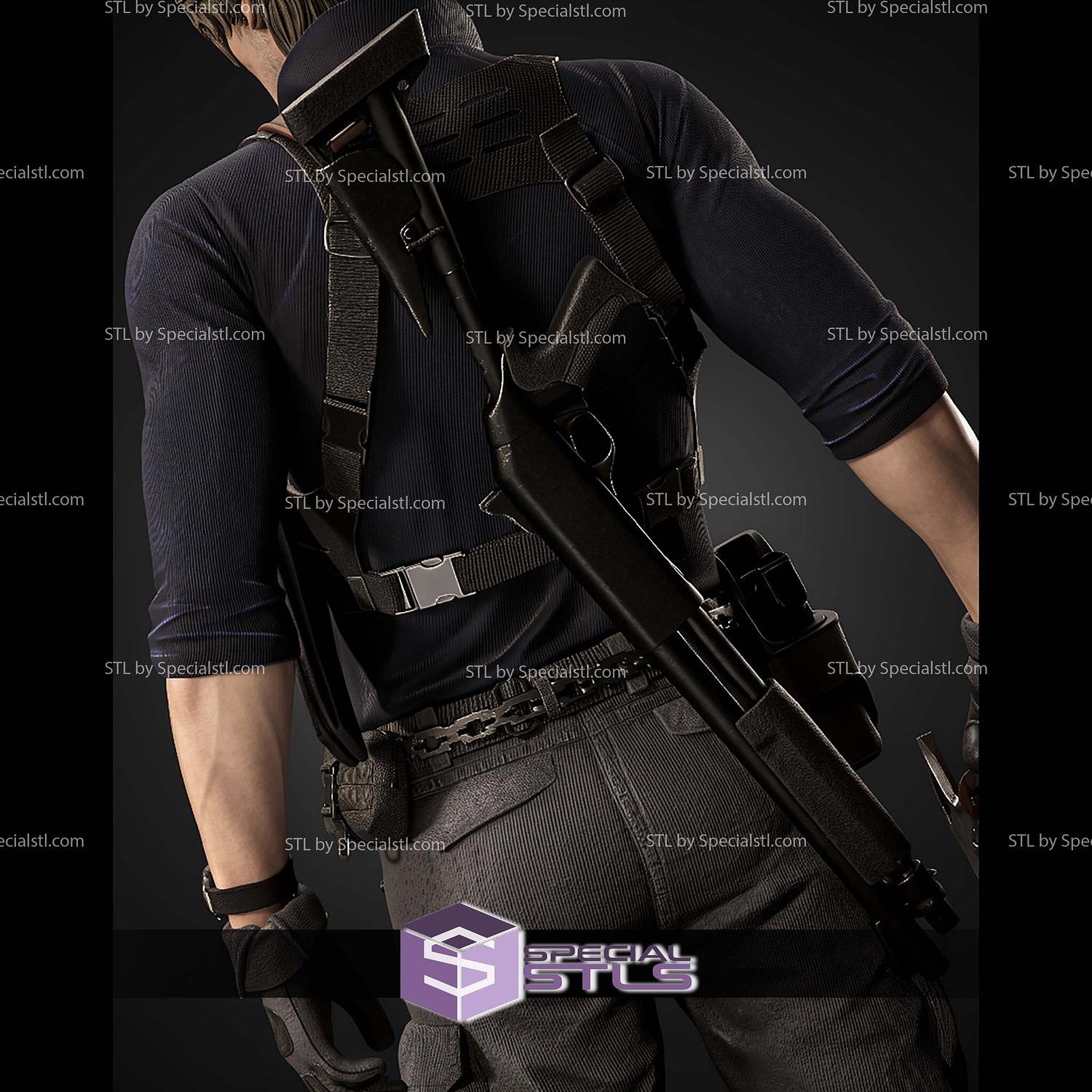 Leon Resident Evil Requiem 323mm Digital STL Files 3D Model — view 6