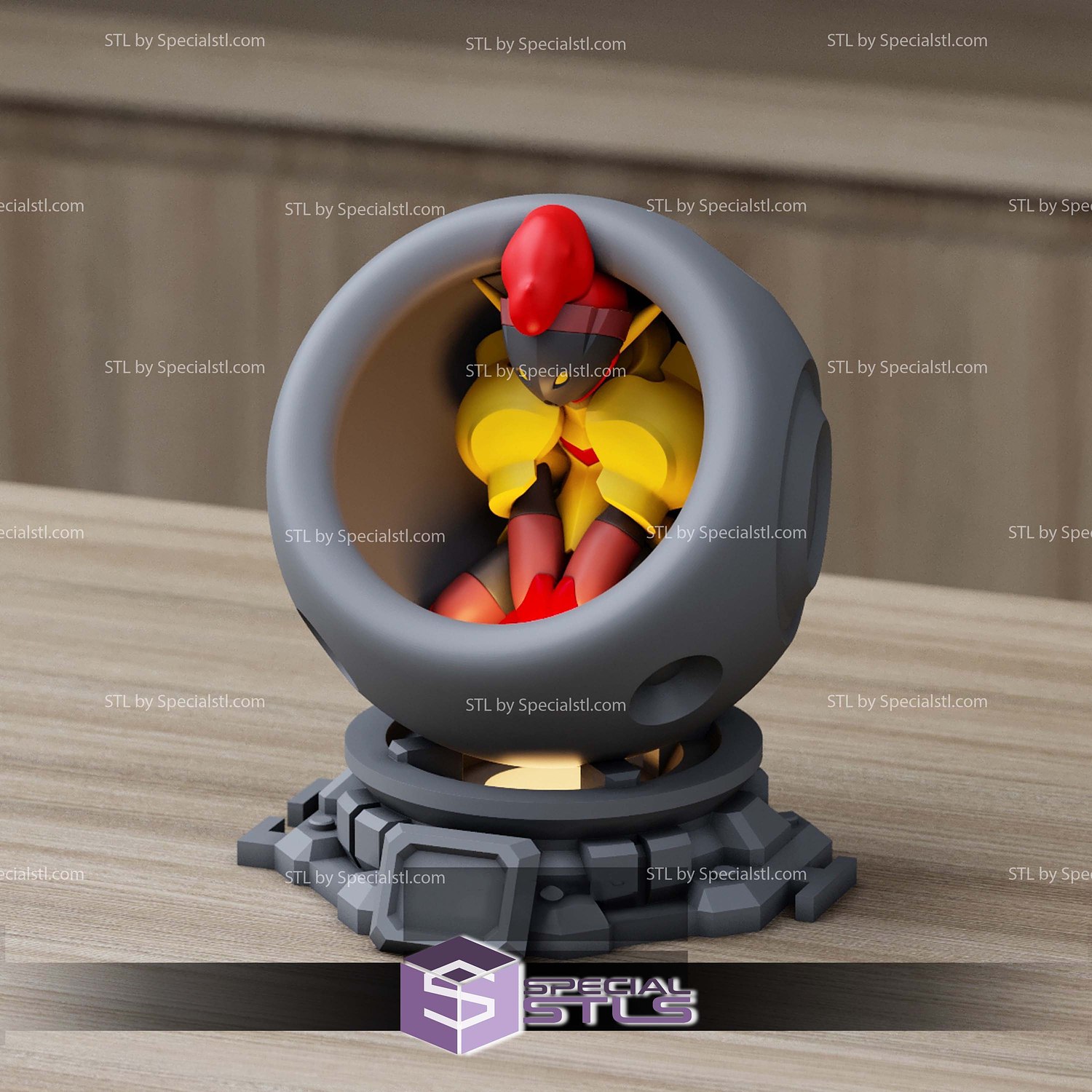 Super Basic Pokemon STL Armarouge Healing Machine 3D Model — view 3