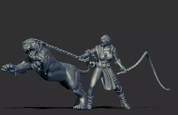 Lioness handler 35mm scale 3D STL Model