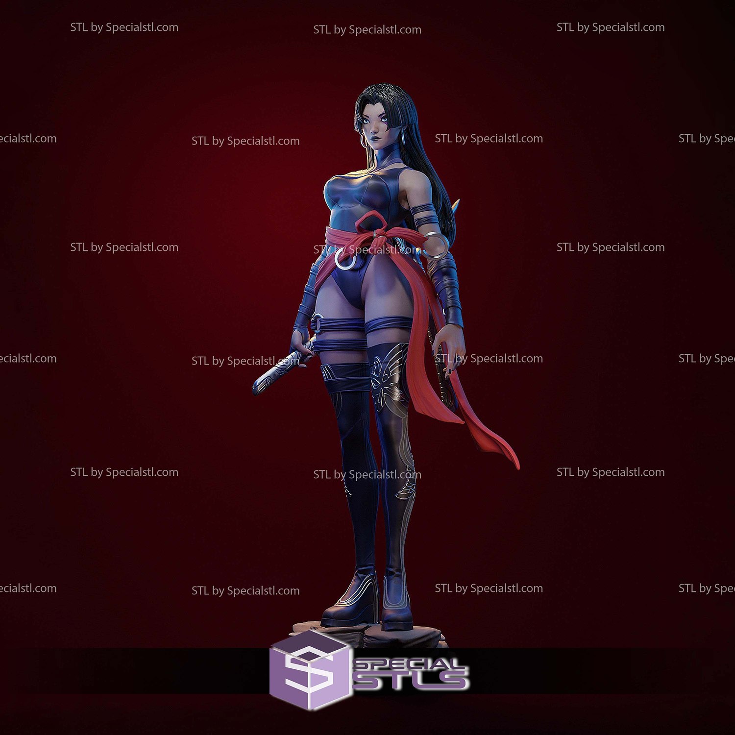 Psylocke Betsy 2 Pose 3D Printer Files STL Model — view 2