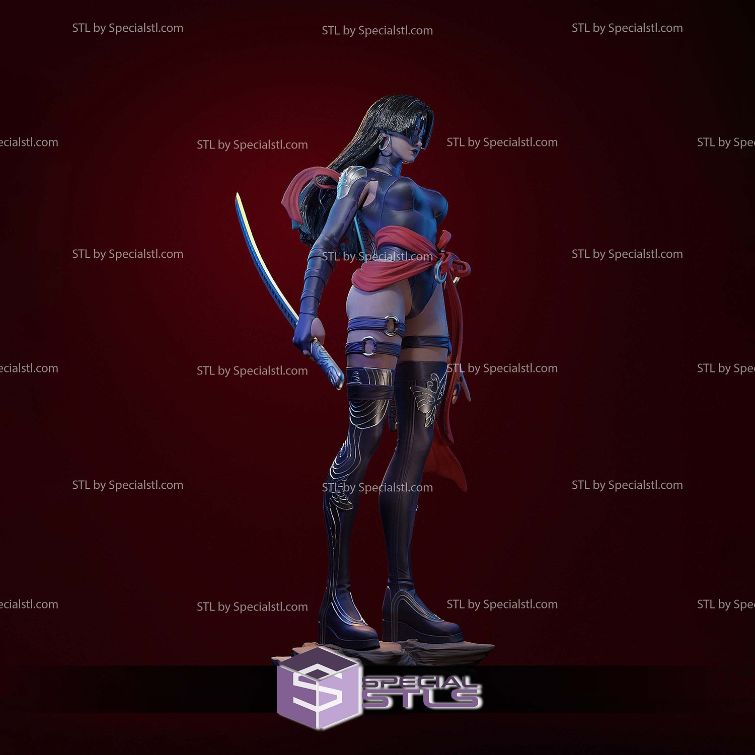 Psylocke Betsy 2 Pose 3D Printer Files STL Model — view 4