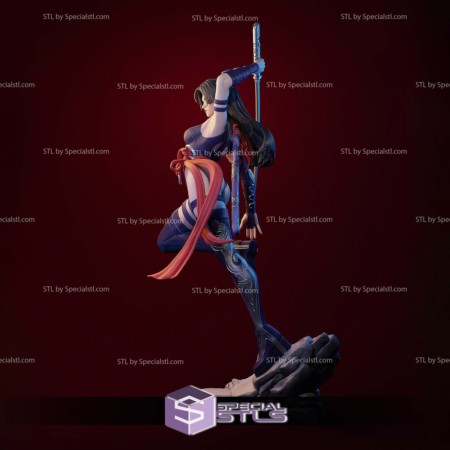 Psylocke Betsy 2 Pose 3D Printer Files STL Model — view 7