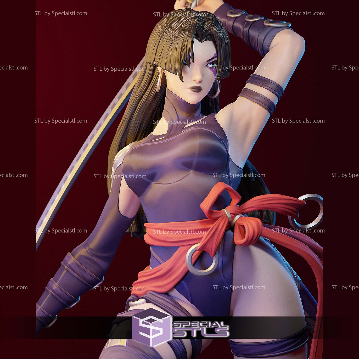 Psylocke Betsy 2 Pose 3D Printer Files STL Model — view 8