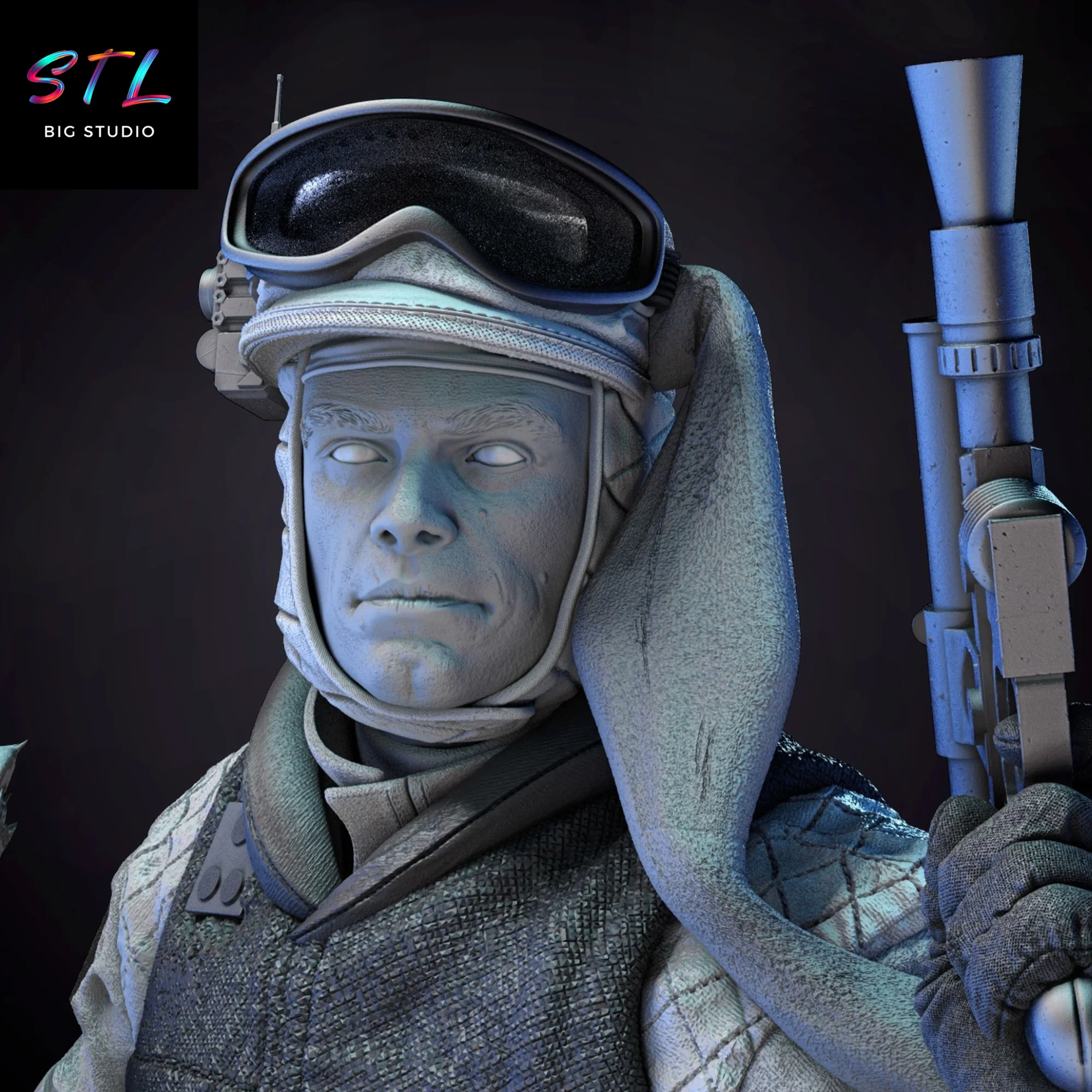 STL Luke Skywalker on Tauntaun | Star Wars | 3D Printable Figure Model — view 4