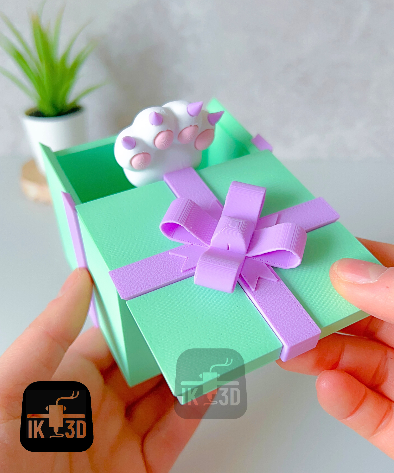 Surprise Gift Box - Cat Paw / Multiparts 3D STL Model — view 2