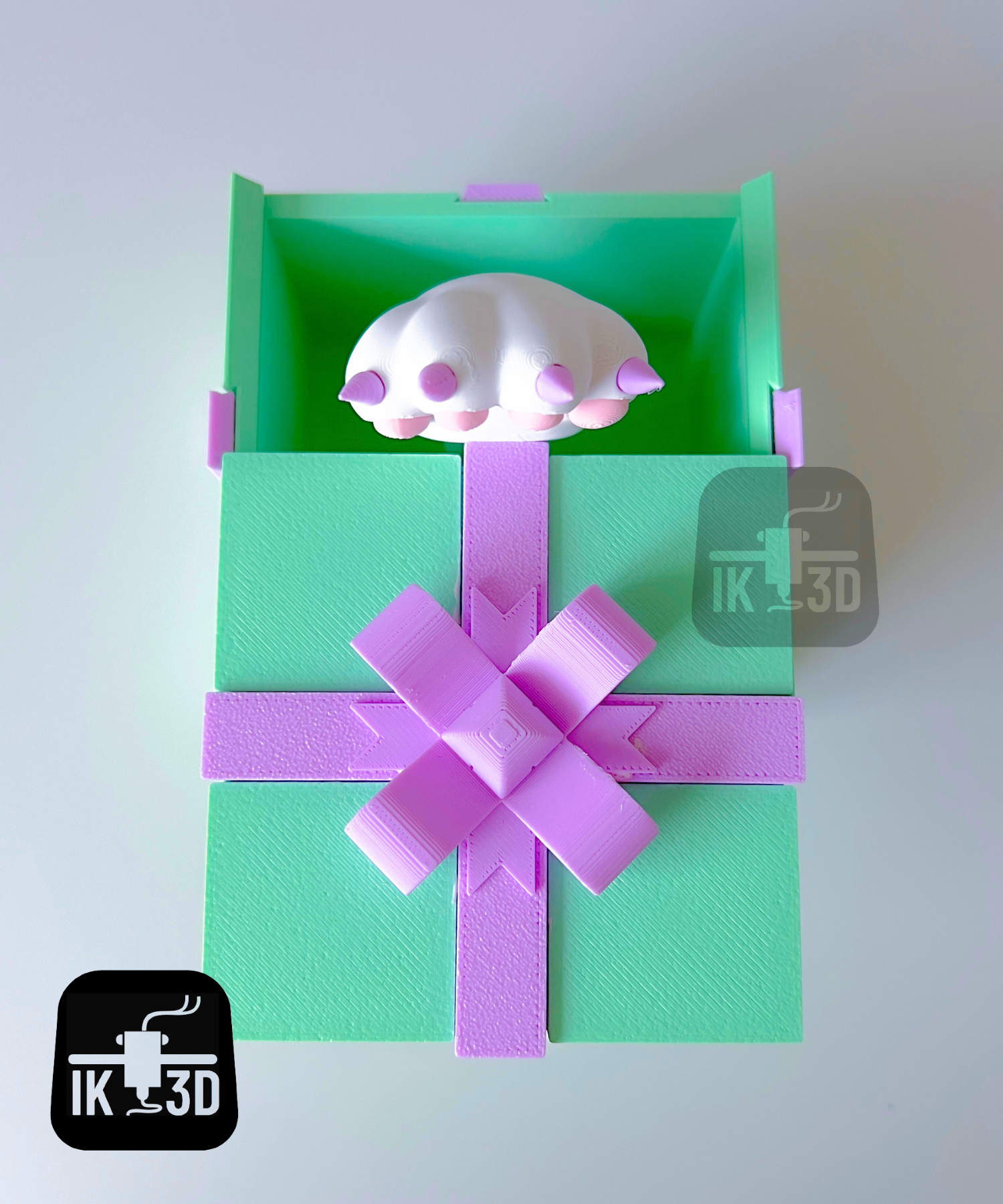 Surprise Gift Box - Cat Paw / Multiparts 3D STL Model — view 5