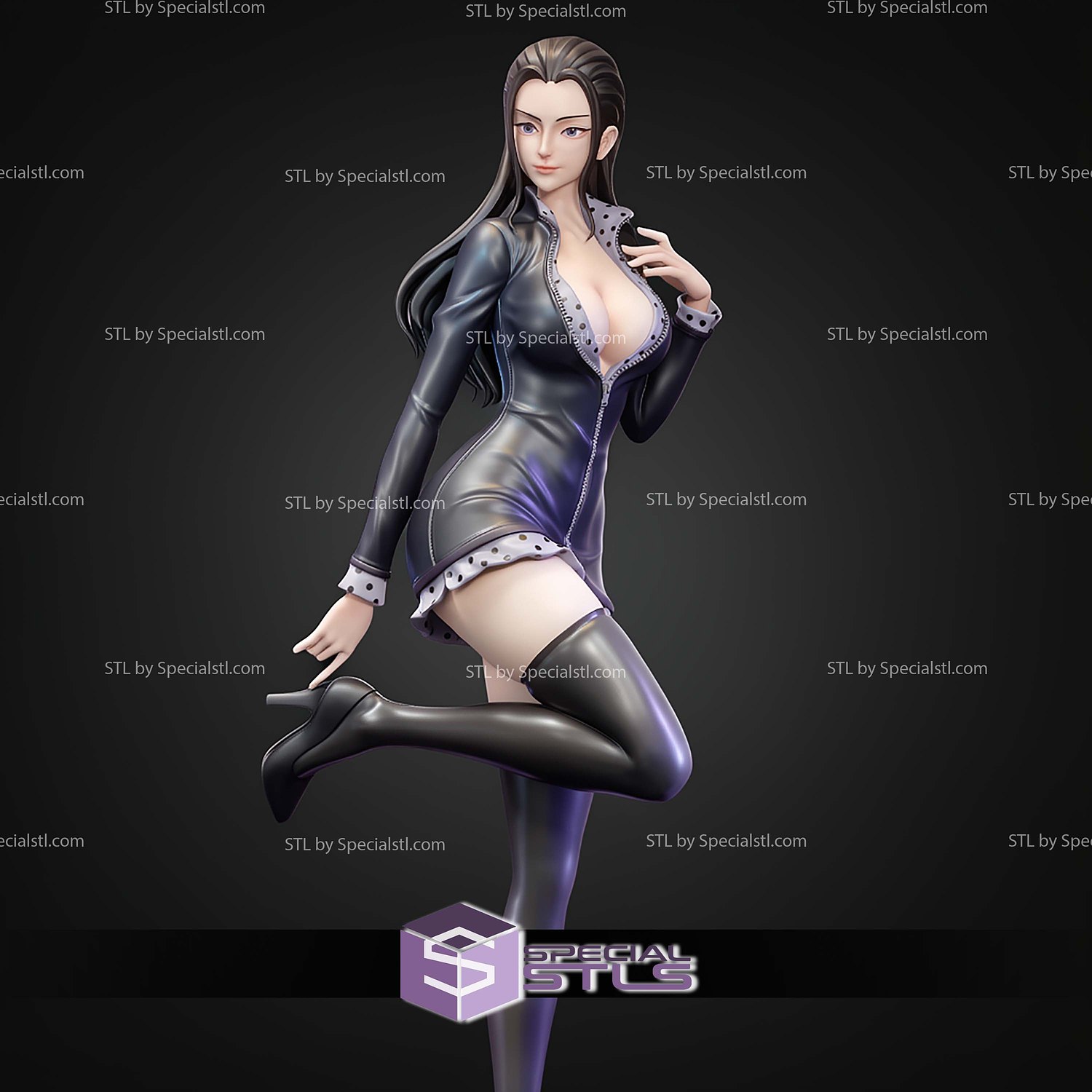 Nico Robin Black Suit STL Files 3D Model — view 7