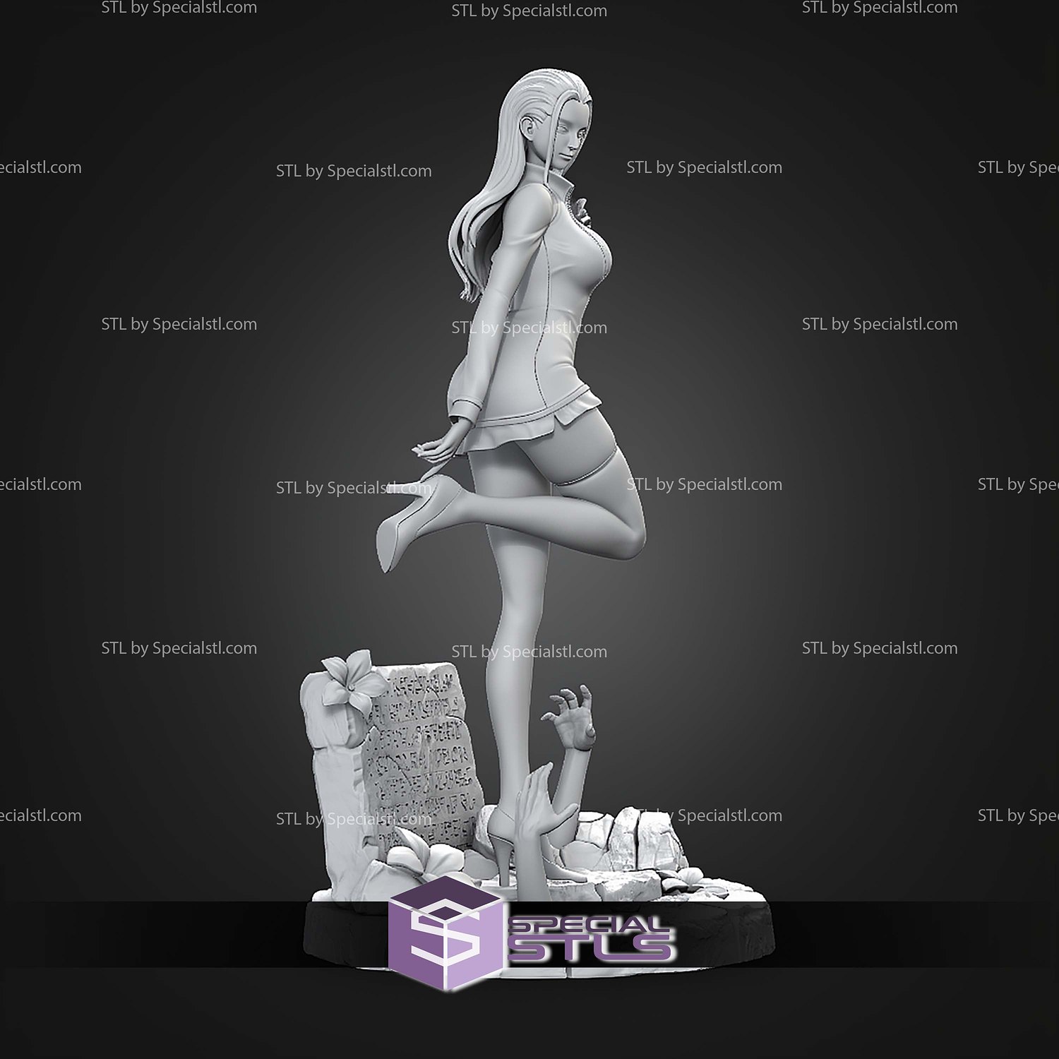 Nico Robin Black Suit STL Files 3D Model — view 8