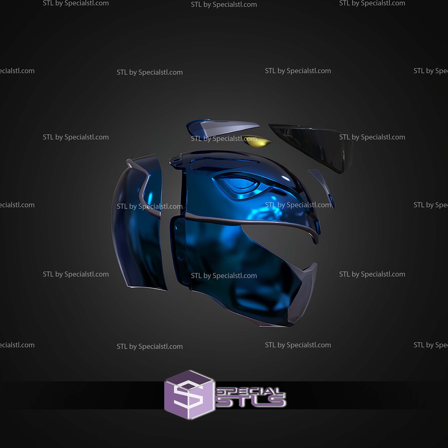 Cosplay STL Files Turtle Blue Ranger 3D Model — view 3