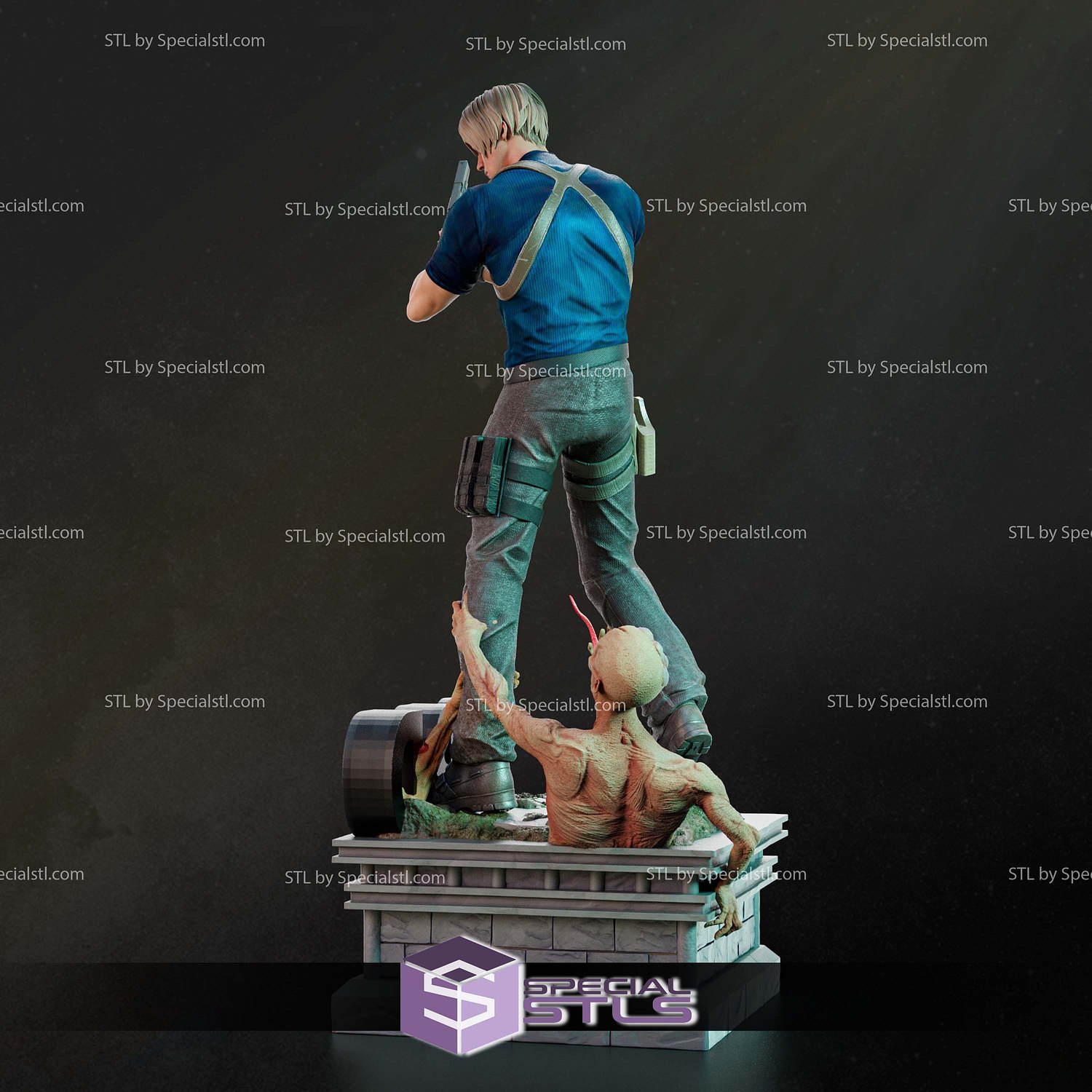 Leon Scott Kennedy 1-8 STL Files 3D Model — view 4