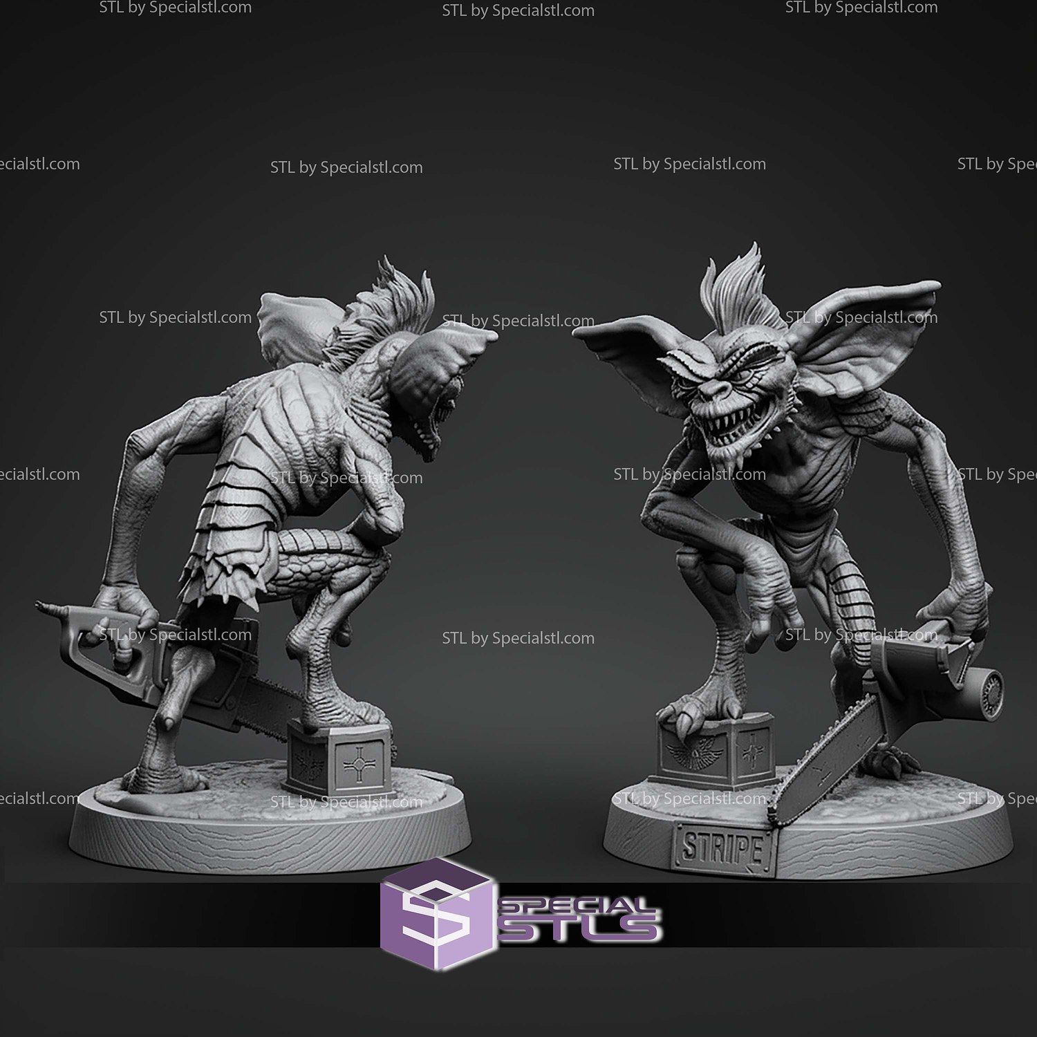 Stripe Gremlins 180mm STL Files 3D Model — view 3