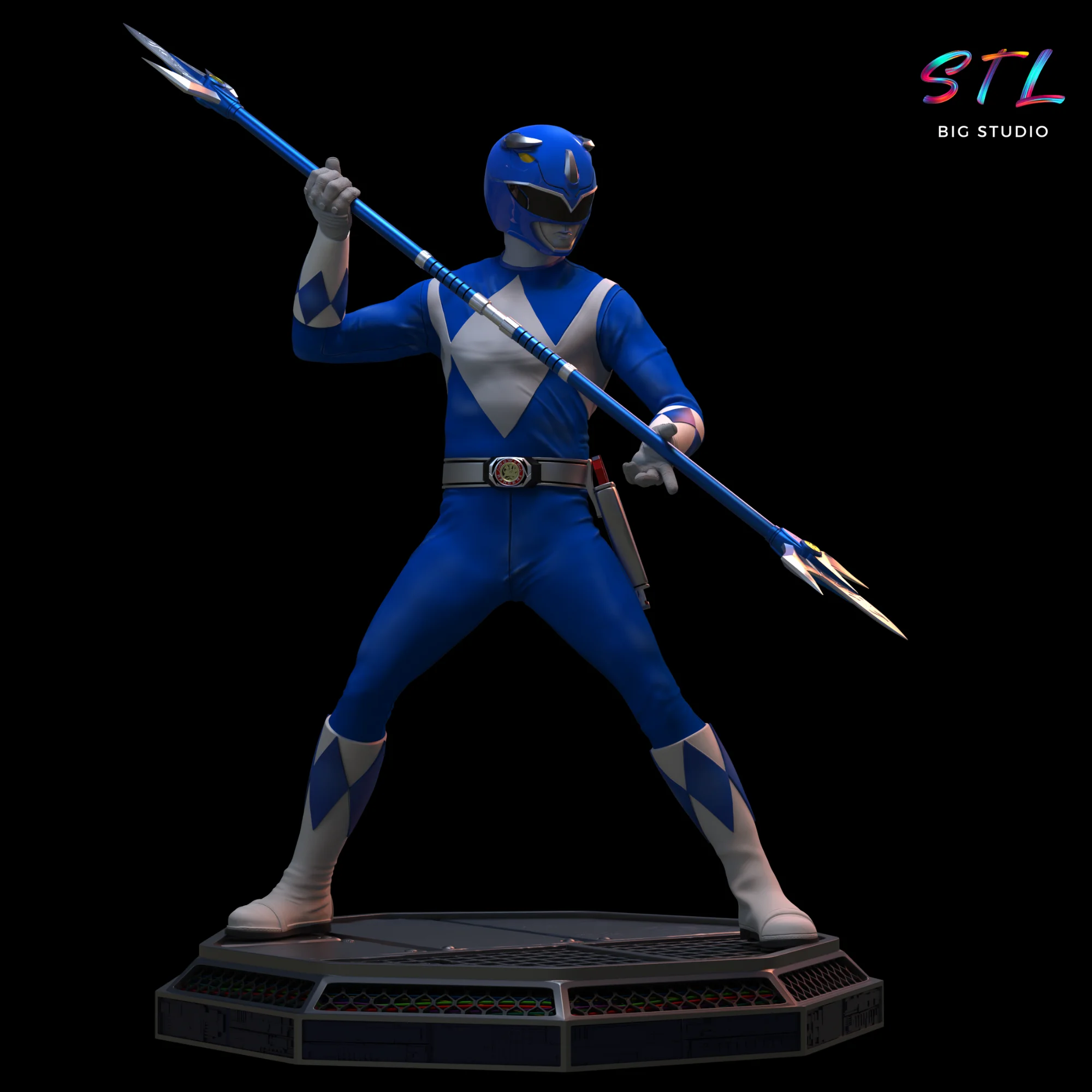 Blue Power Ranger STL | 3D Printable Figure Model — view 2