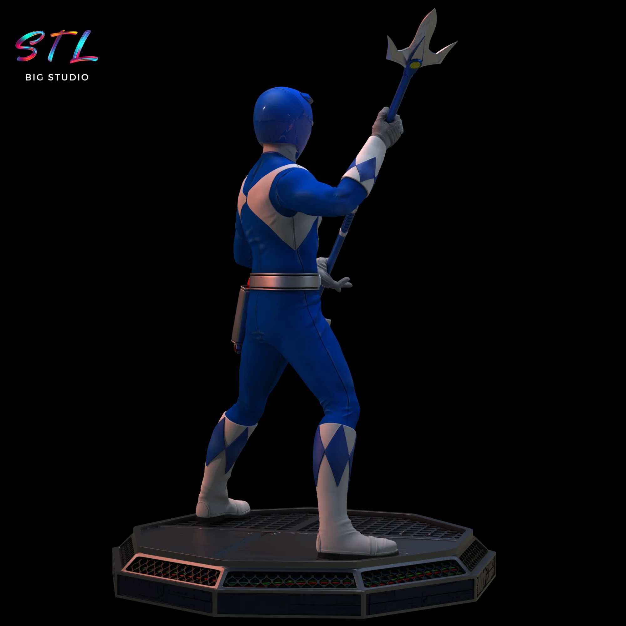 Blue Power Ranger STL | 3D Printable Figure Model — view 3