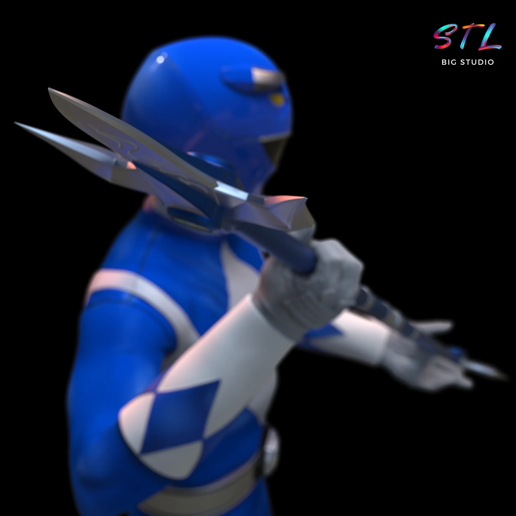 Blue Power Ranger STL | 3D Printable Figure Model — view 5