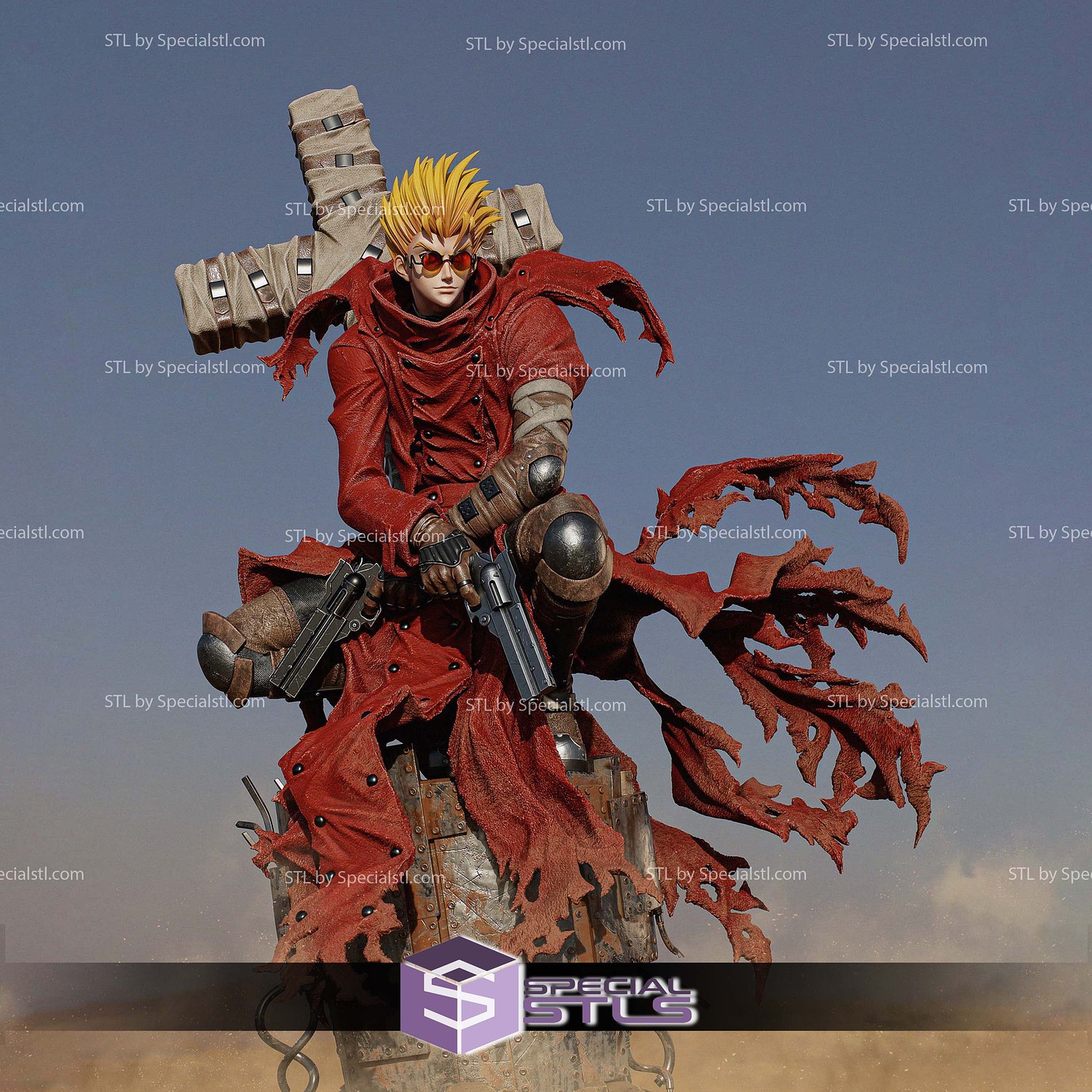 Vash the Stampede Cross 3D Printer Files STL Model — view 3