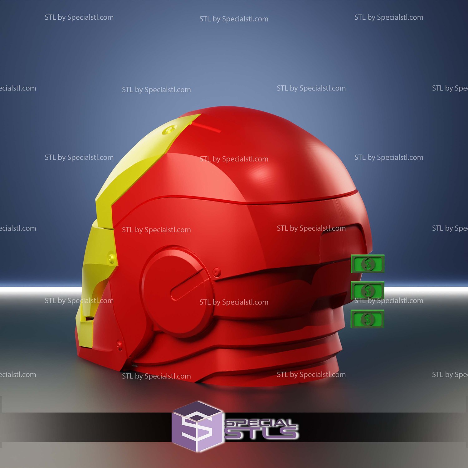 Magic The Gathering Marvel Ironman Head Deck Box STL 3D Model — view 2