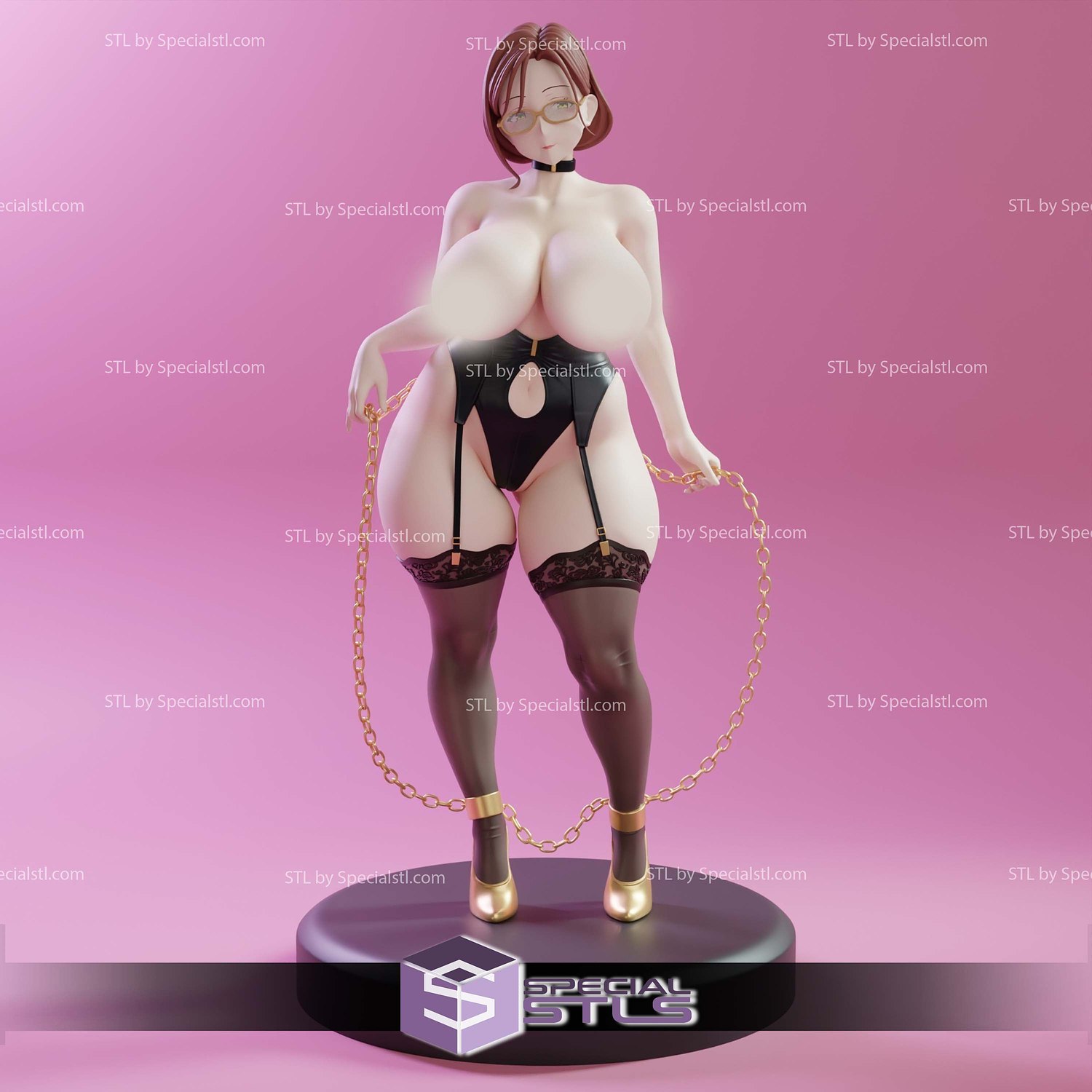Chained Cutty Milf Sculptures 3D Printing STL Model — view 2