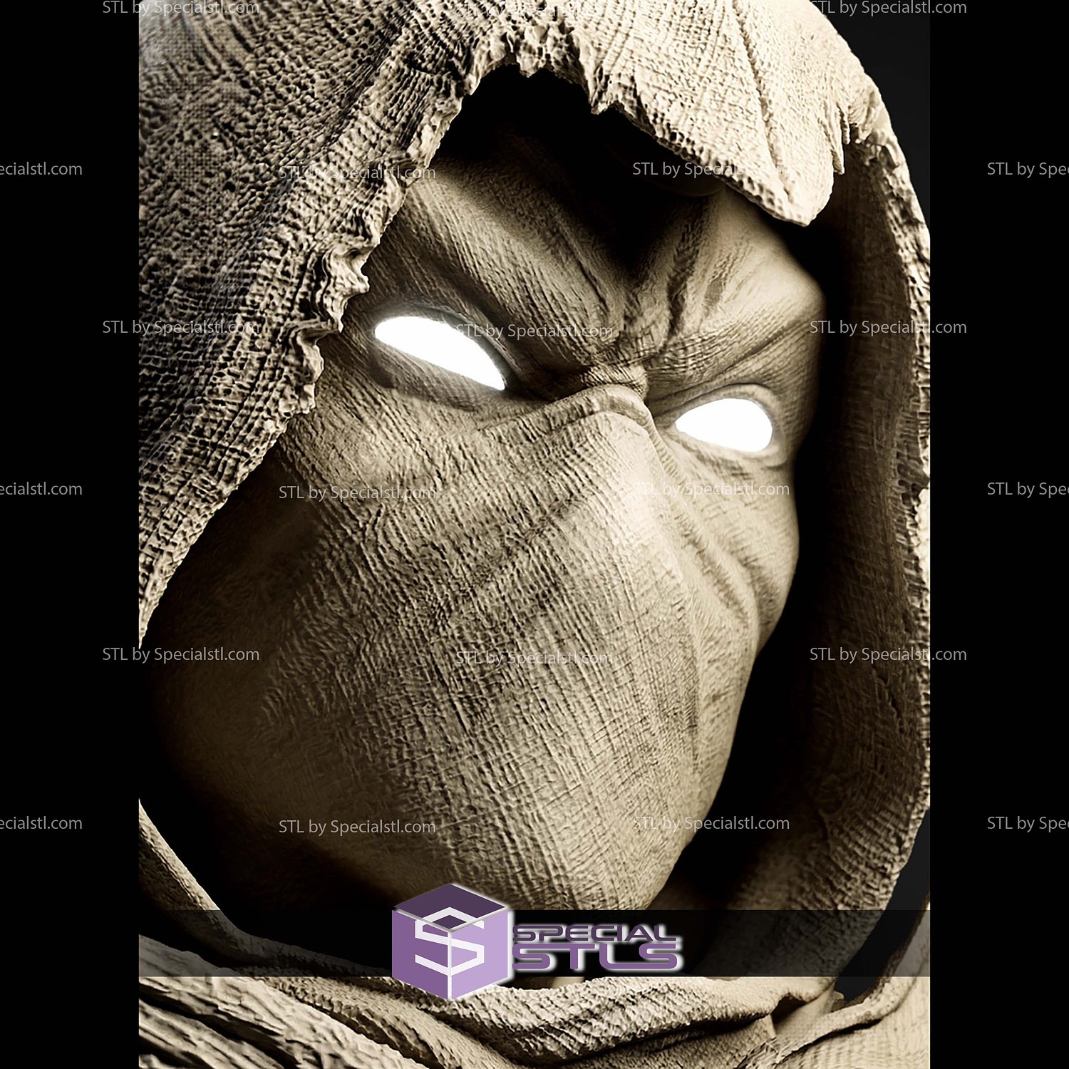 Moon Knight Portrait Bust 271mm 2026 STL Files 3D Model — view 4