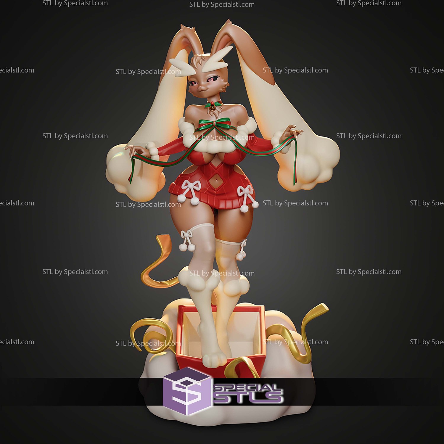 Christmas Lopunny 240mm STL Files 3D Model — view 3