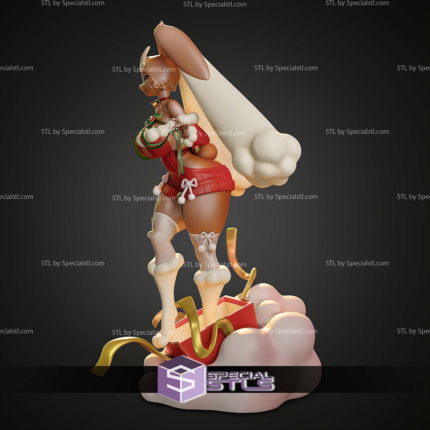 Christmas Lopunny 240mm STL Files 3D Model — view 5