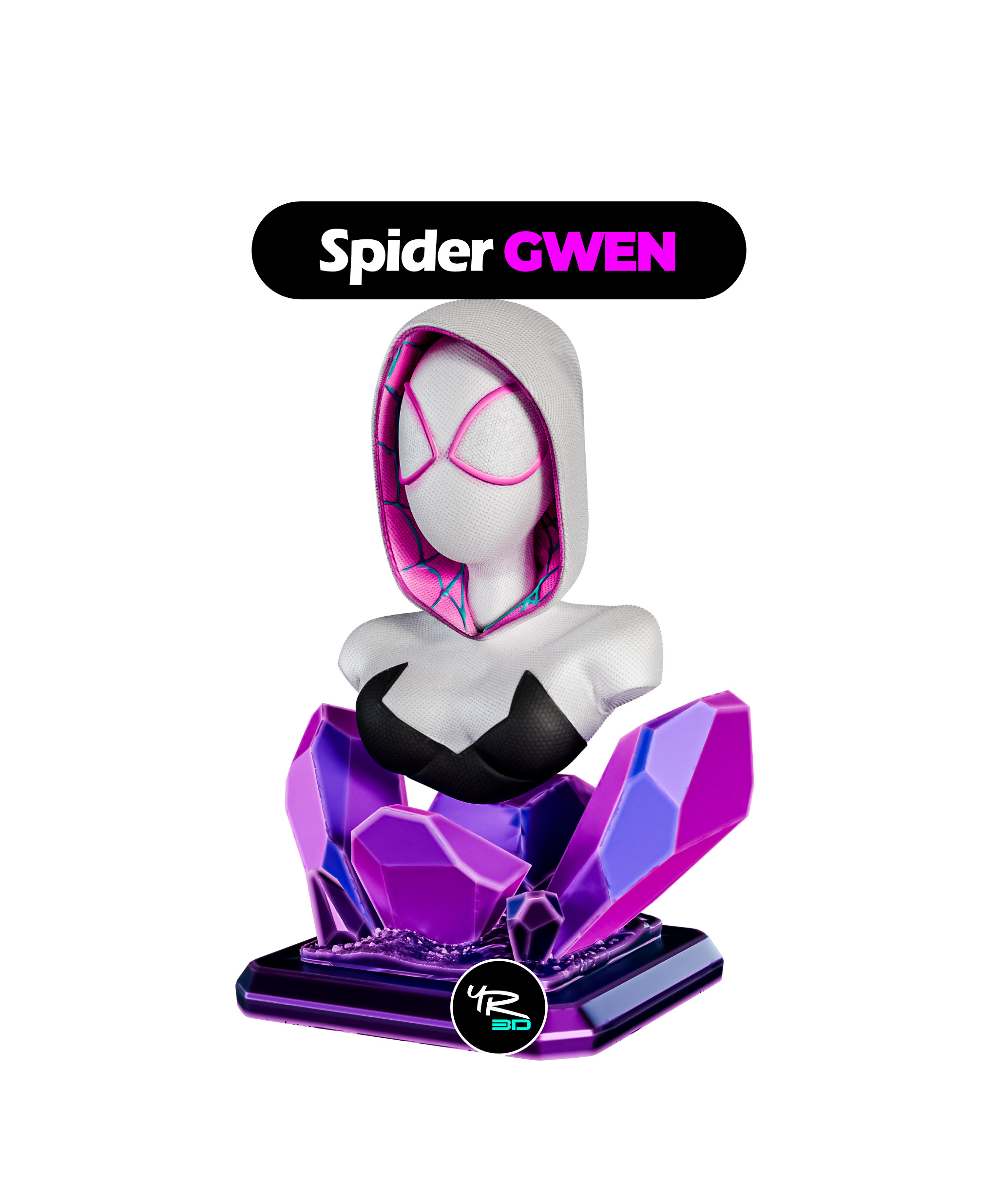 Spider Gwen Bust (Stylized Fan art) 3D 3MF Model
