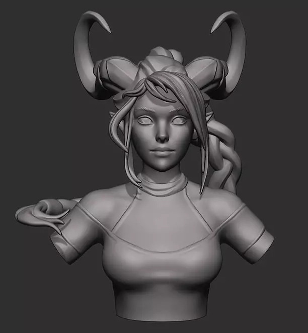 Elf Bust 3D Print Model ZTL Model
