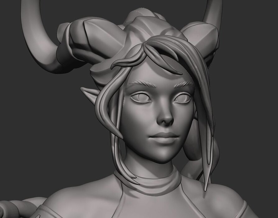 Elf Bust 3D Print Model ZTL Model — view 2