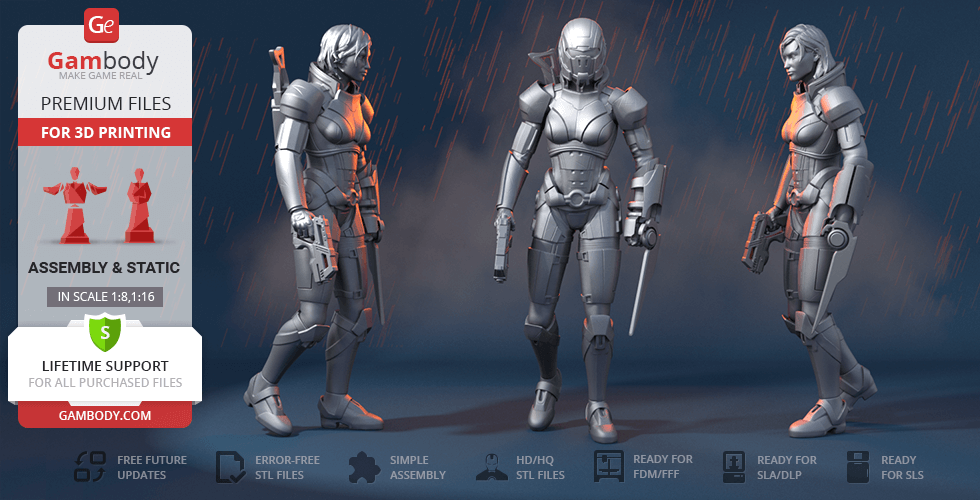 Female Shepard 3D Printer Files | Assembly STL Model