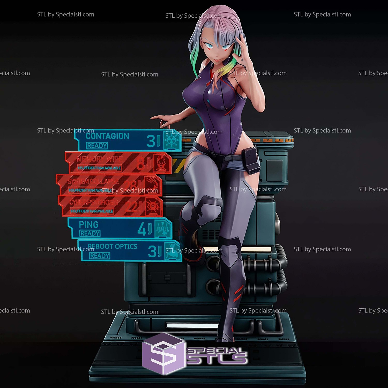 Lucy Control Panel Cyberpunk Edgerunners STL Files 3D Model — view 3