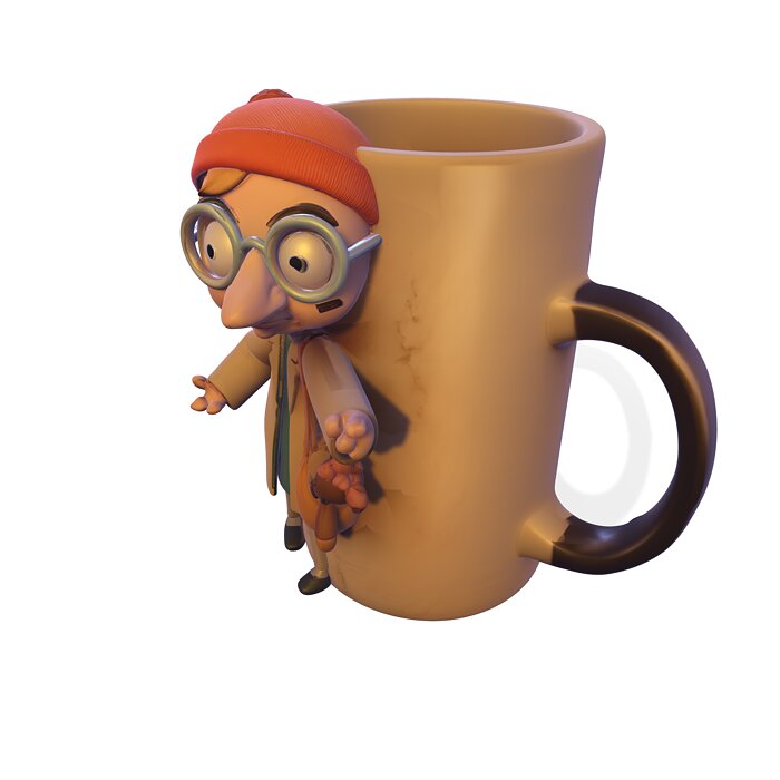 Stylized Character Mug PBR 3D PNG Model — view 2