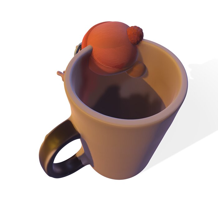 Stylized Character Mug PBR 3D PNG Model — view 4