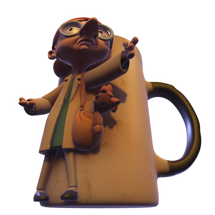 Stylized Character Mug PBR 3D PNG Model — view 7