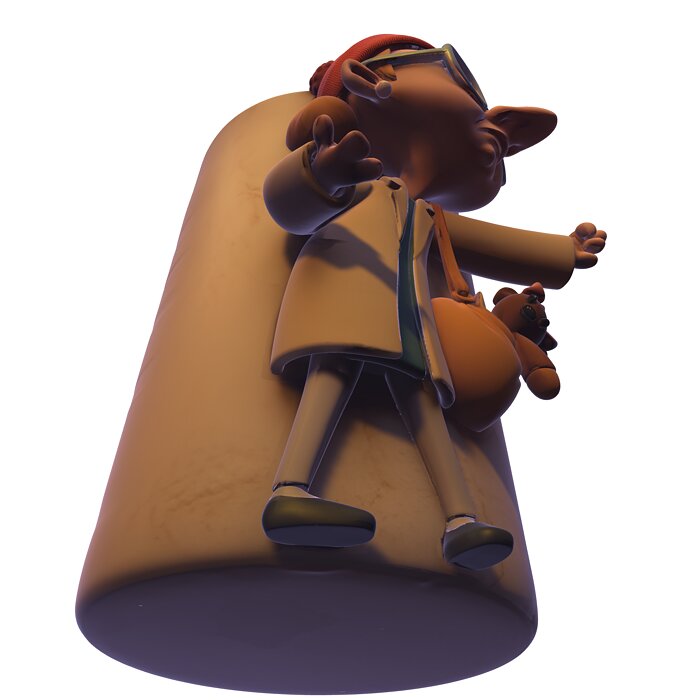 Stylized Character Mug PBR 3D PNG Model — view 8