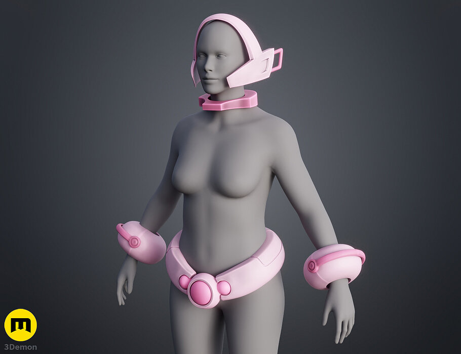 Ochako Uraraka Cosplay Armor 3D OBJ Model — view 3