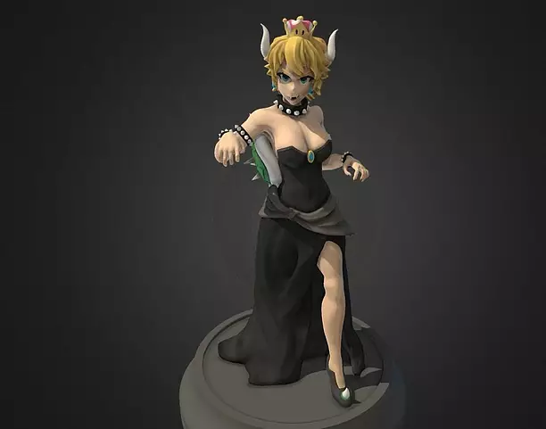 Bowsette Printable Miniature 3D STL Model
